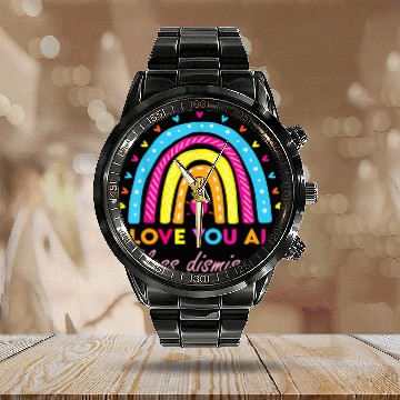 Discover I Love You all Class Dismissed Calendar Steel Band Watch
