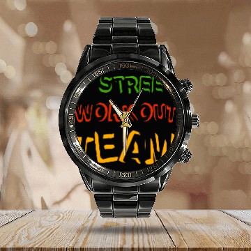 Discover Street workout street workout team guys juneteenth Calendar Steel Band Watch
