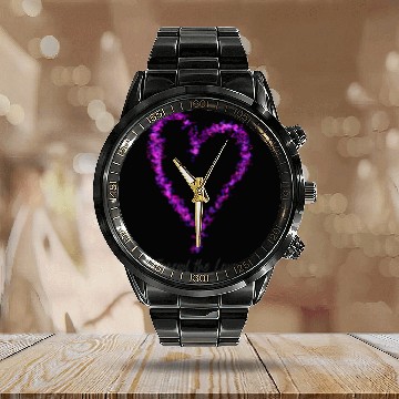 Discover Spread the Love Glitter Heart Calendar Steel Band Watch