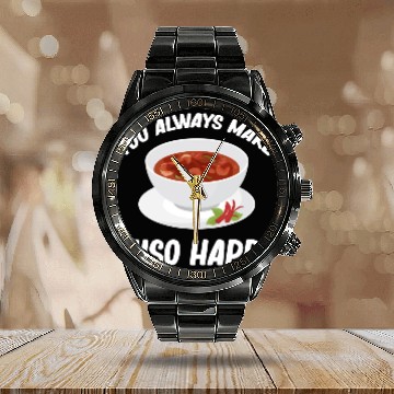Discover You Always Make Miso Happy Chinese Cuisine Calendar Steel Band Watch