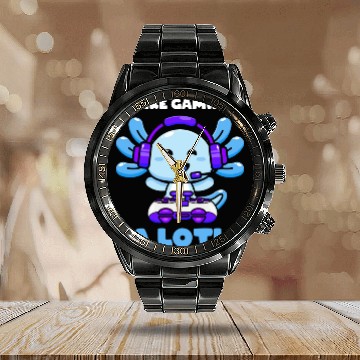 Discover Gaming, Axolotl, Gaming, Video Game, Unicorn Gamer Calendar Steel Band Watch