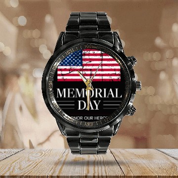 Discover Memorial Day Calendar Steel Band Watch