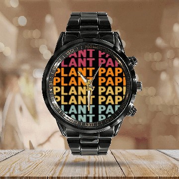 Discover Plant Papi Plant Lover Plant Daddy Pot Indoor Calendar Steel Band Watch