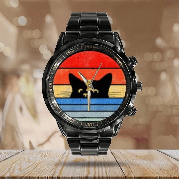 Discover Cat Lover Cat Owner Cute Cat Calendar Steel Band Watch