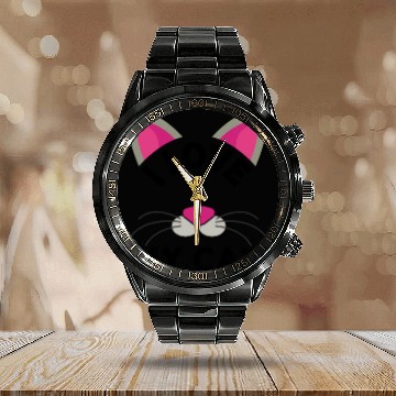 Discover Funny Cat Quote I Love My Cat Cool Cat Calendar Steel Band Watch