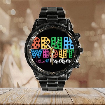Discover Bruh We Out Teachers summer teacher lovers Calendar Steel Band Watch