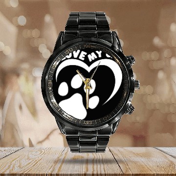 Discover Funny Cat Quote I Love My Cat Cool Cat Calendar Steel Band Watch