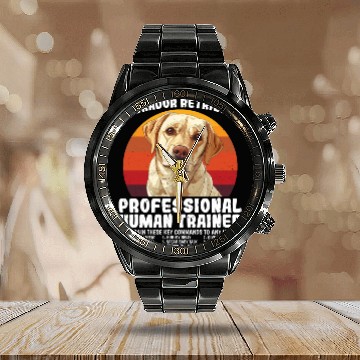 Discover LABRADOR RETRIEVER PROFESSIONAL HUMAN TRAINER Calendar Steel Band Watch