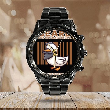 Discover Beautiful Beard Duck Calendar Steel Band Watch