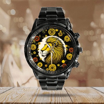 Discover Marigold Leo Lion Calendar Steel Band Watch