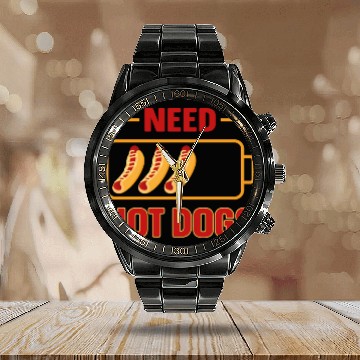 Discover Hot Dog Adult Battery Need Hot Calendar Steel Band Watch