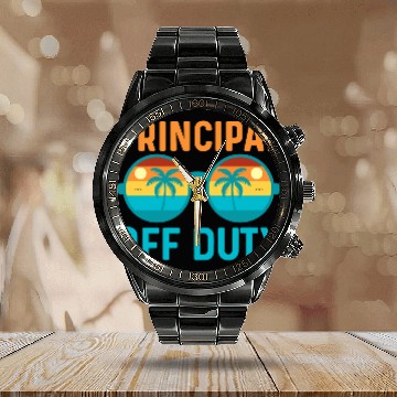 Discover Principal Off Duty | Educator Relaxation Vacation Calendar Steel Band Watch