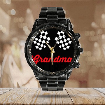 Discover Grandma Pit Crew for Racing Party Costume Team Calendar Steel Band Watch