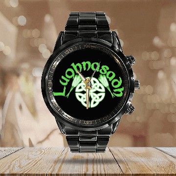 Discover Irish Lughnasadh Festival Celtic Knot Calendar Steel Band Watch