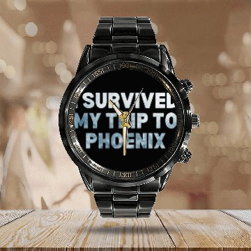 Discover My Trip Traveler Vacation Phoenix Calendar Steel Band Watch