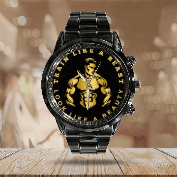 Discover Train Like A Beauty Look Like A Beast Calendar Steel Band Watch