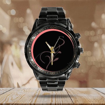 Discover Elegant floral circle  Calendar Steel Band Watch