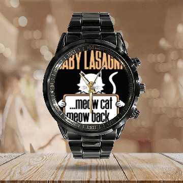 Discover Baby Lasagna meow cat meow back Calendar Steel Band Watch