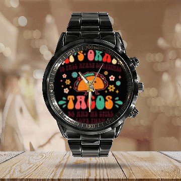 Discover I Vote For Tacos Taco Lover Calendar Steel Band Watch