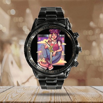 Discover Hello 90's, retro vibes Calendar Steel Band Watch