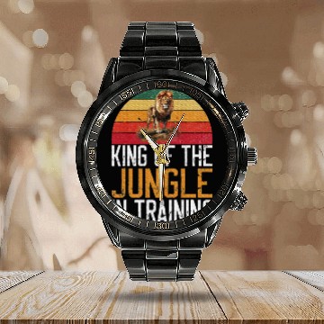 Discover King of the Jungle in Training Lion Calendar Steel Band Watch