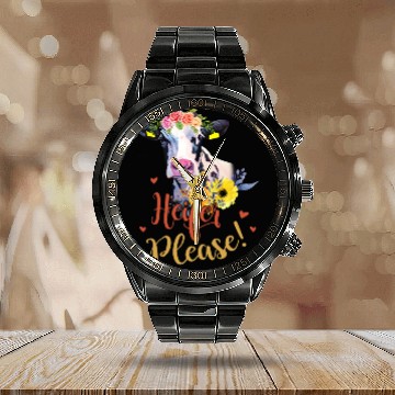 Discover Salty A Heifer Please Funny Farmer Cow Lovers Calendar Steel Band Watch