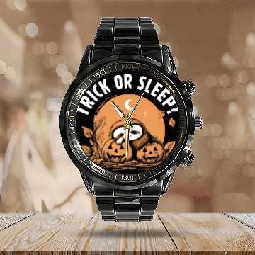 Discover Trick Or Sleep Sloth Halloween Calendar Steel Band Watch