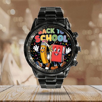 Discover A Vibrant And Cheerful Back to School Calendar Steel Band Watch
