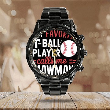 Discover Baseball Grandma Grandmother Grandparents Day Calendar Steel Band Watch