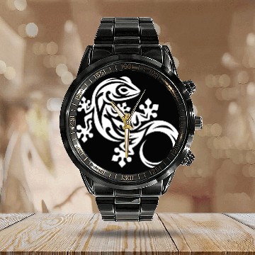 Discover Gecko Im T Tattoo Style Calendar Steel Band Watch