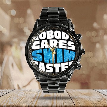 Discover Water Texture Nobody Cares Swim Faster Summer Calendar Steel Band Watch