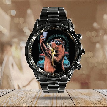 Discover Capybara Selfie Classic Funny Weird Calendar Steel Band Watch