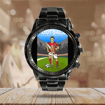 Discover football championship Calendar Steel Band Watch
