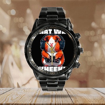 Discover That Was Wheek Guinea Pig Gamer Animal Lover Calendar Steel Band Watch