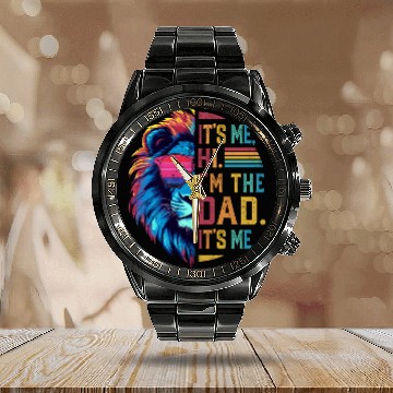 Discover It's Me Hi I'm The Dad It's Me Retro Father's Day Calendar Steel Band Watch