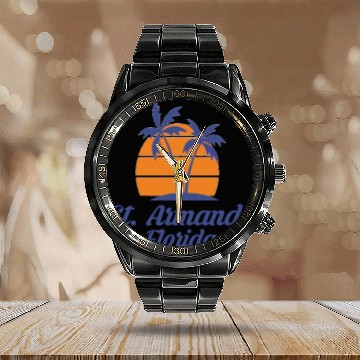 Discover St Armands Circle Key Florida FL Sarasota Beach Calendar Steel Band Watch