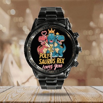 Discover Polyamorous community Polyamorous Parenting Loving Calendar Steel Band Watch