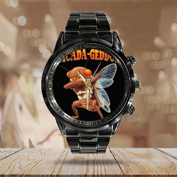 Discover Funny Dabbing Cicada 2024 Dab Calendar Steel Band Watch