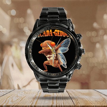 Discover Funny Dabbing Cicada 2024 Dab Calendar Steel Band Watch