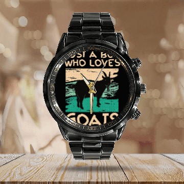 Discover Cool Goat Design Goat Farmer Farming Lovers Calendar Steel Band Watch