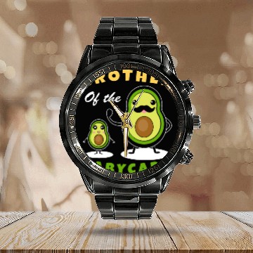 Discover Cute Avocado Family Matching cool for brother Calendar Steel Band Watch