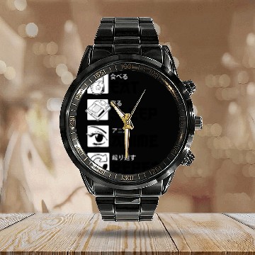 Discover Eat Sleep Anime Repeat Anime Lovers Gifts for Men Calendar Steel Band Watch