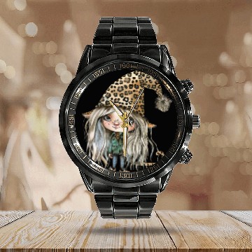 Discover Leopard Print Gnome Clipart Images, Girly Calendar Steel Band Watch