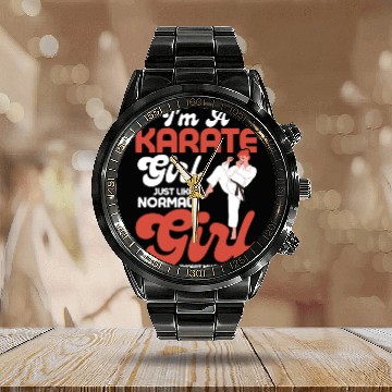 Discover I'm A Karate Girl Woman Karateka Calendar Steel Band Watch
