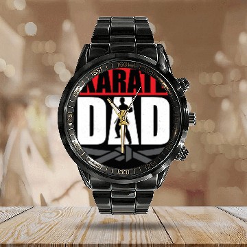 Discover Karate Dad Karateka Self Defence Fighter Calendar Steel Band Watch