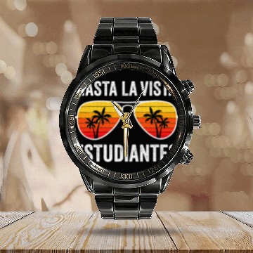 Discover Spanish Teacher Last Day of School Graduation Calendar Steel Band Watch