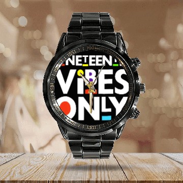 Discover Juneteenth Black Freedom Juneteenth Vibes Only Calendar Steel Band Watch