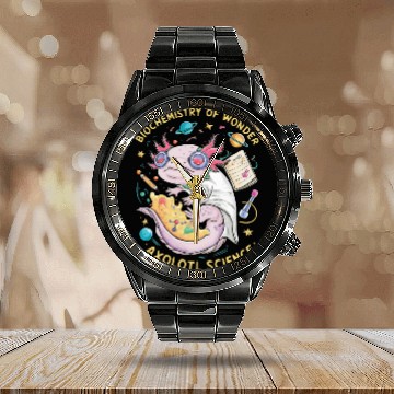 Discover Axolotl Science Teacher Mexican Salamander Calendar Steel Band Watch