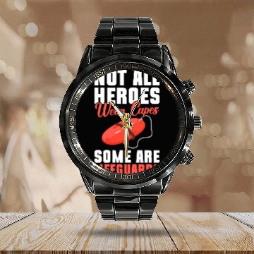 Discover Lifeguard Lifebuoy Water Swimming Instructor Calendar Steel Band Watch