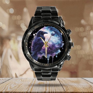 Discover Celestial Raven Clipart Clipart, Crow Bird Witch Calendar Steel Band Watch